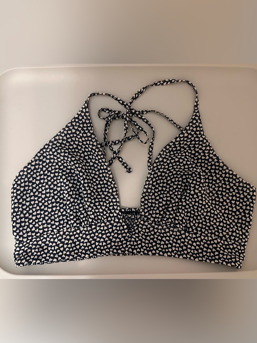 Free People Nude & Black Heart Cassie Bralette Size Large